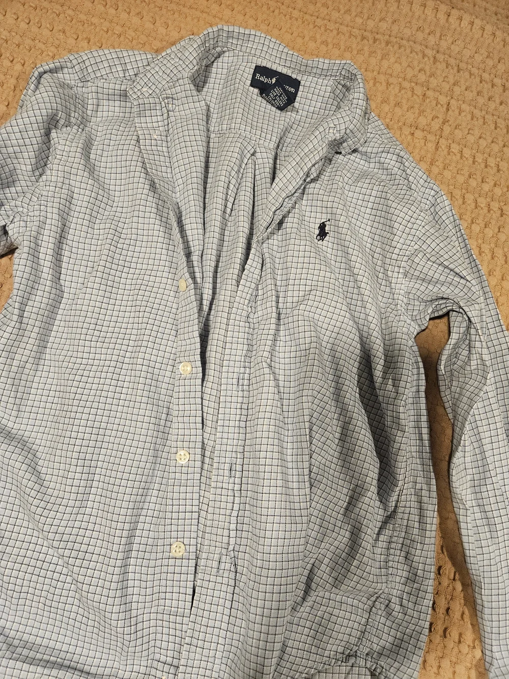 Boy's Light Blue Check Button-Down Shirt